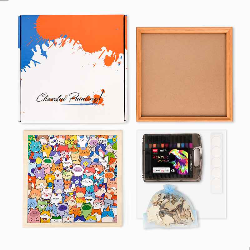 Little Kitties - Wooden Coloring Puzzle