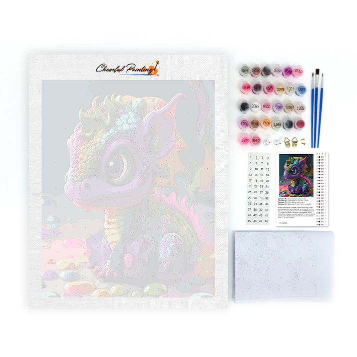 Cute Little Dragon - Paint by Numbers