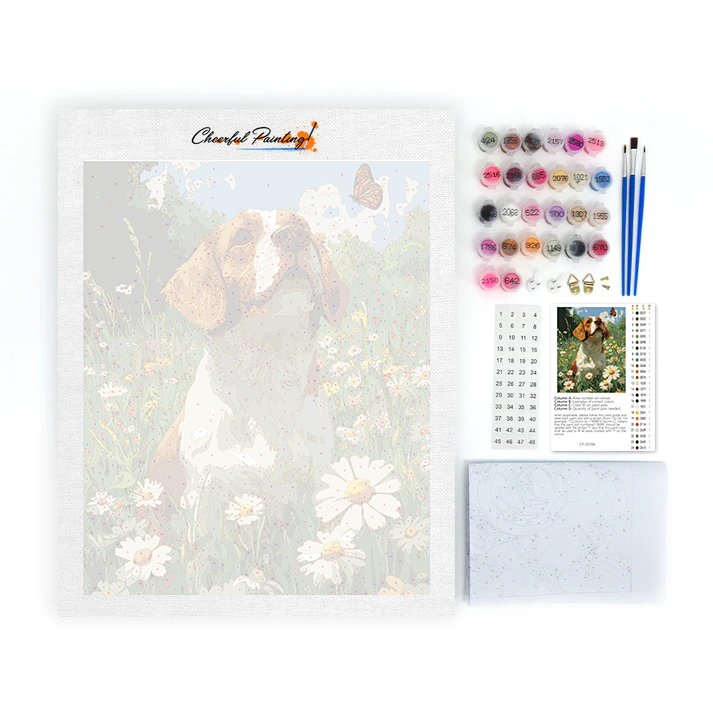 Dog and Butterfly - Paint by Numbers