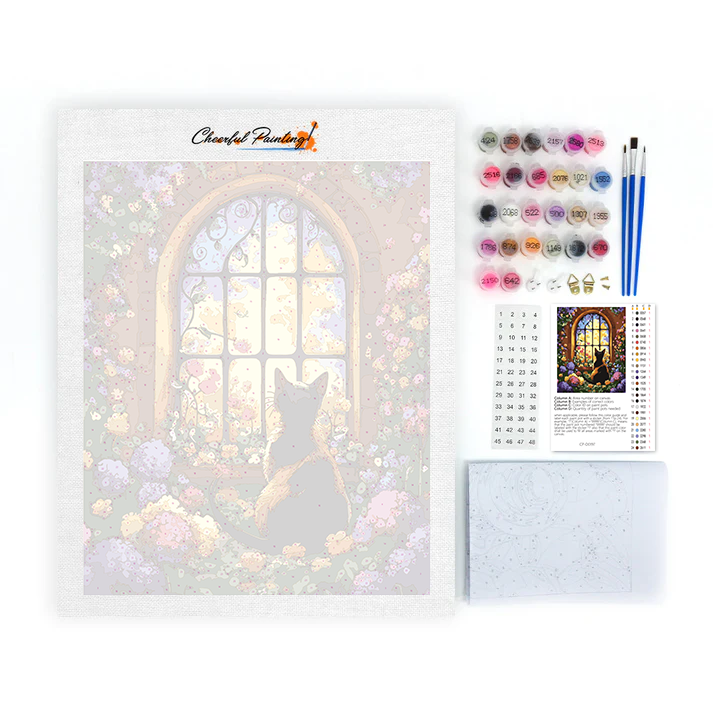 Flowers and Cats - Paint by Numbers