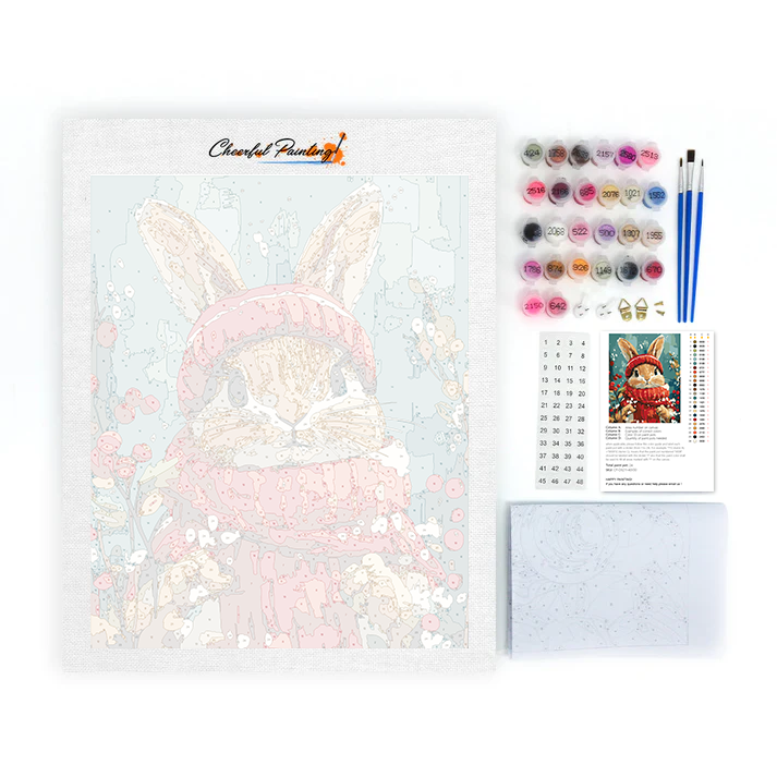 Christmas Bunny - Paint by Numbers