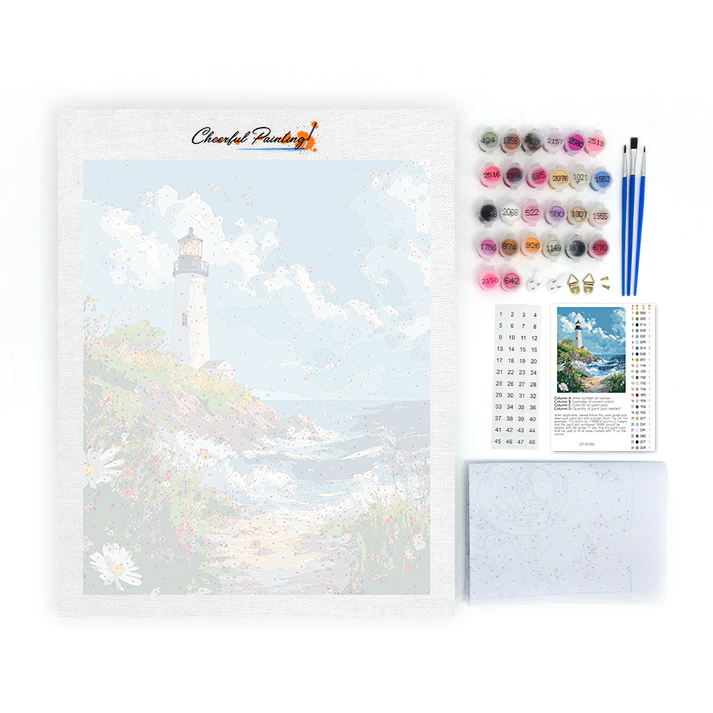 Raging Sea with Lighthouse - Paint by Numbers