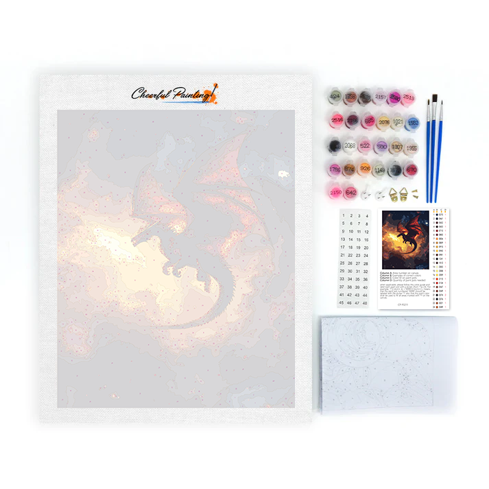 Blazing Cosmic Dragon - Paint by Numbers
