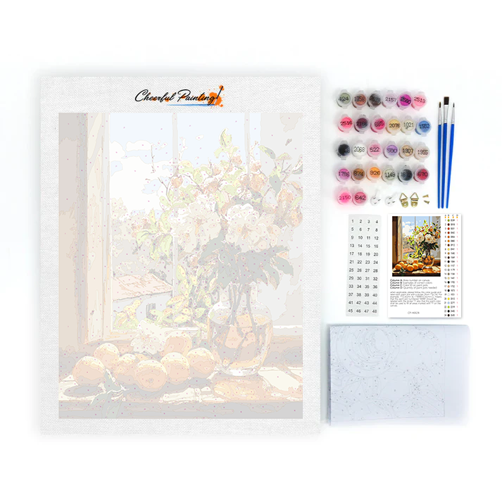 Fruit and Flowers By The Window - Paint by Numbers