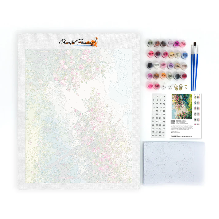 Spring Cherry Blossoms - Paint by Numbers