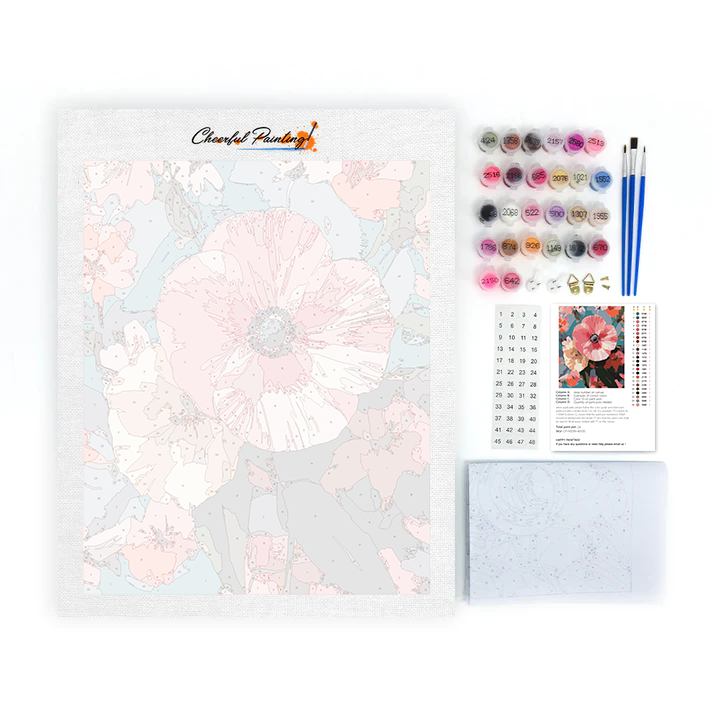 Pink Bloom Amidst Nature's Harmony - Paint by Numbers