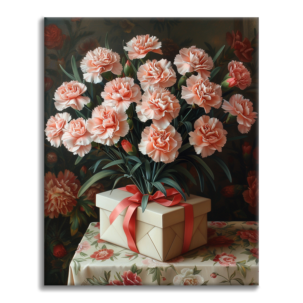 Carnation and Gift - Paint by Numbers