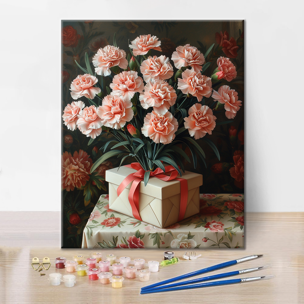 Carnation and Gift - Paint by Numbers