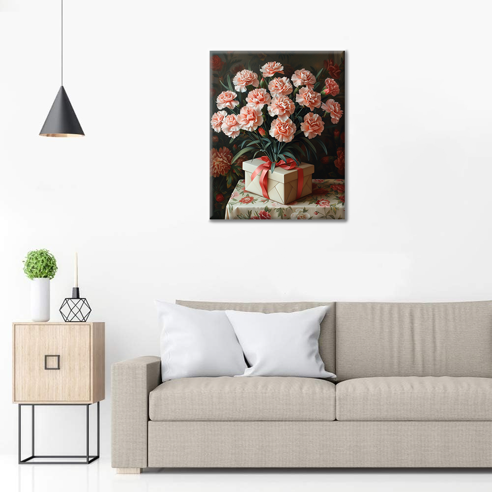Carnation and Gift - Paint by Numbers