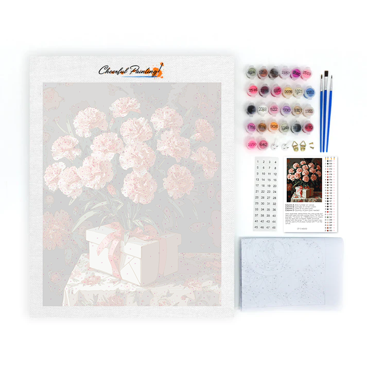 Carnation and Gift - Paint by Numbers