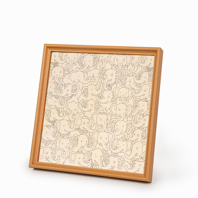 Elephant Party - Wooden Coloring Puzzle