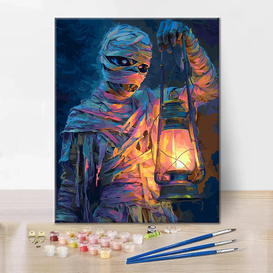 Lantern Mummy - Paint by Numbers