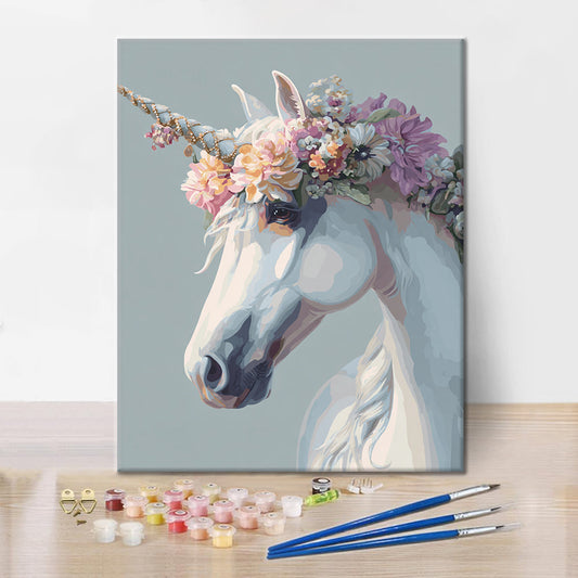 White Unicorn - Paint by Numbers