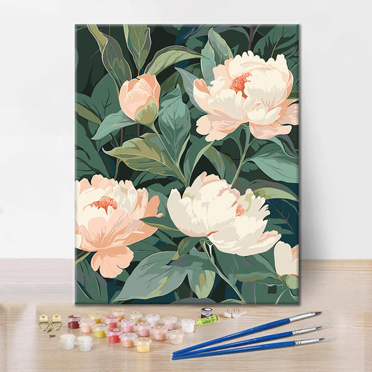 Art Nouveau Peony - Paint by Numbers