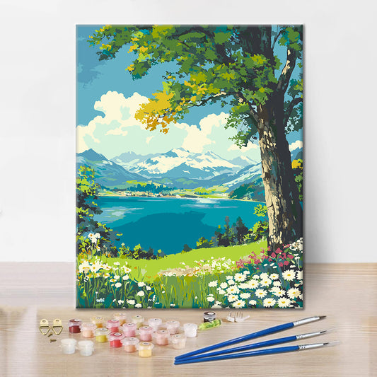Lakeside Blossoms - Paint by Numbers