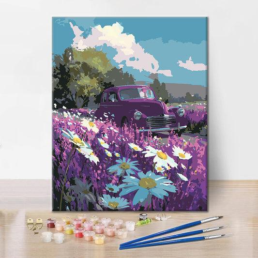 Purple Field Ride - Paint by Numbers