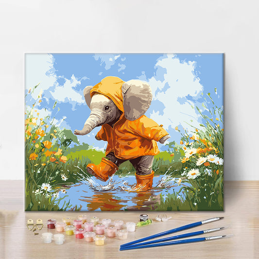Rainy Elephant - Paint by Numbers
