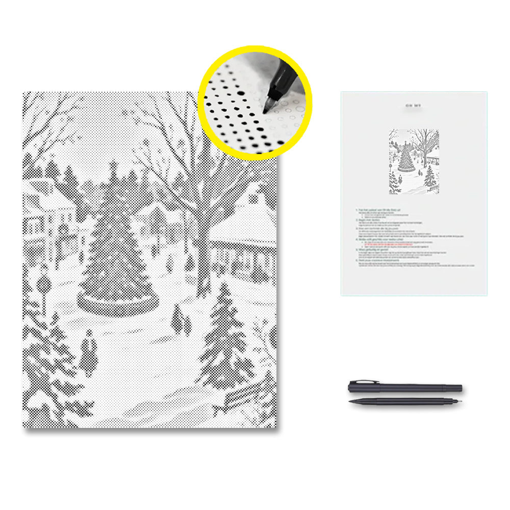 Snowfall in December - Dot Painting