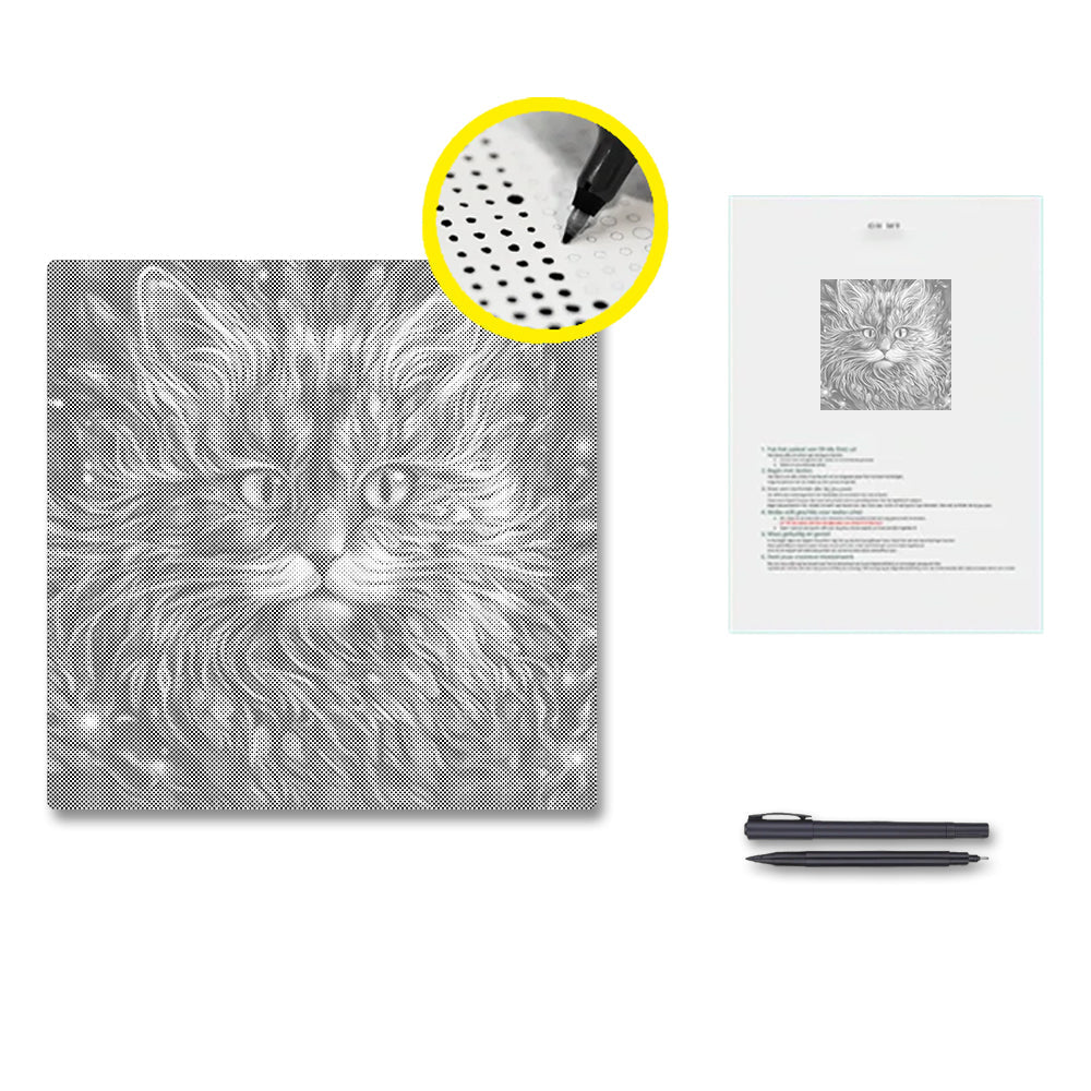 Colorful Cat - Dot Painting
