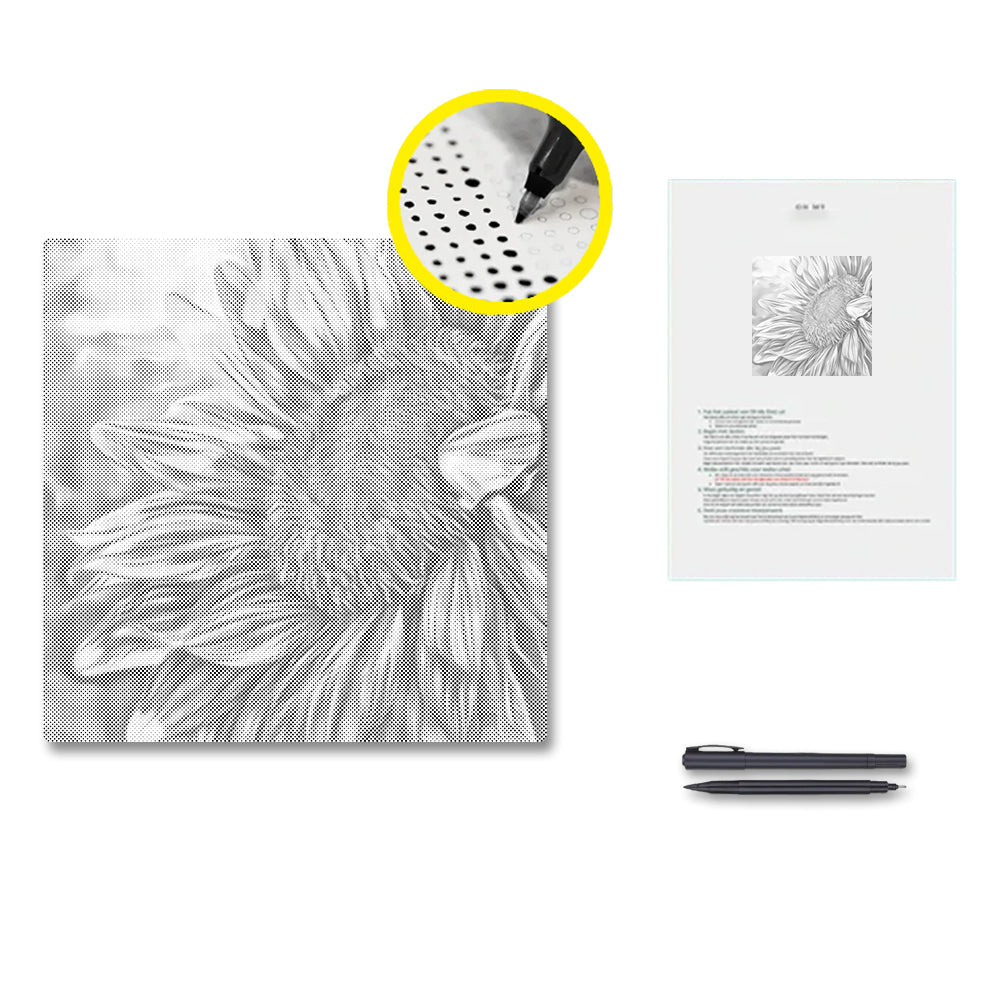 Open Sunflower - Dot Painting