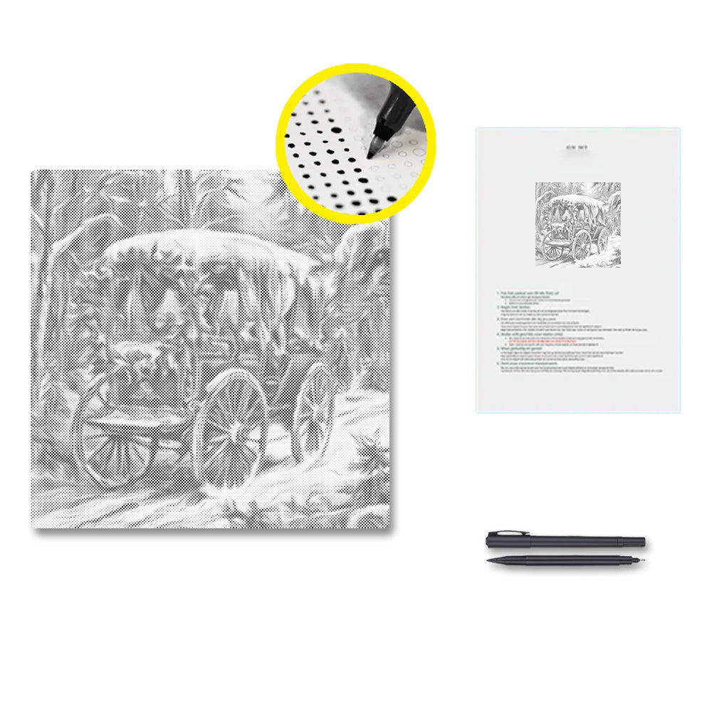 Victorian Christmas Sleigh Ride - Dot Painting