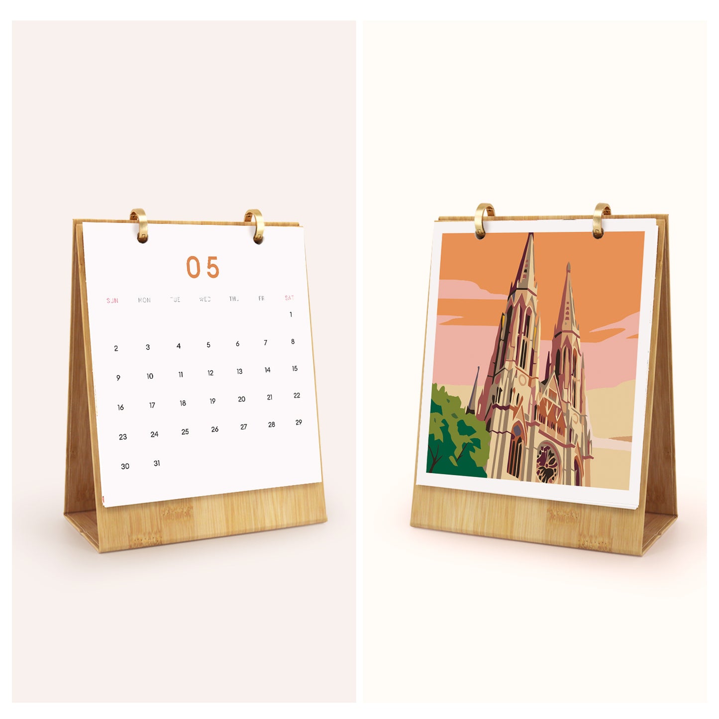 Vintage Travel - 2027 Paint by Numbers Desk Calenda