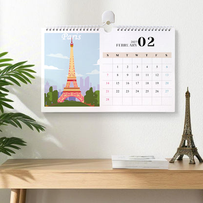 Famous Landmarks Edition - 2027 Paint by Numbers Desk Calenda