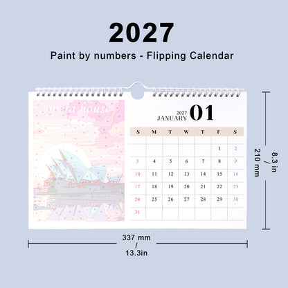 Famous Landmarks Edition - 2027 Paint by Numbers Desk Calenda