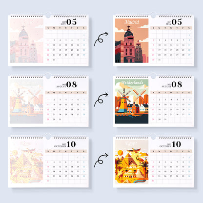 Famous Landmarks Edition - 2027 Paint by Numbers Desk Calenda
