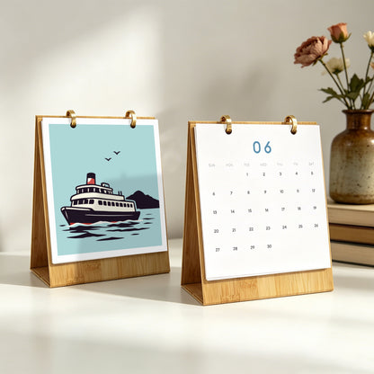 Vintage Travel - 2027 Paint by Numbers Desk Calenda