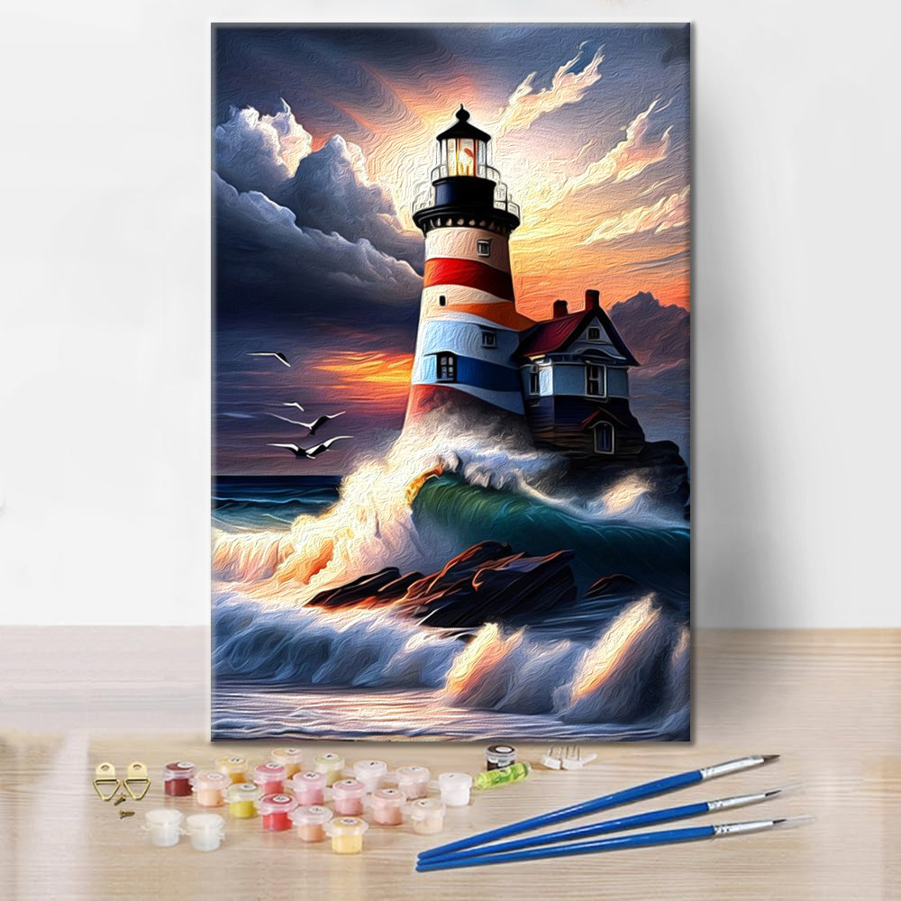 Lighthouse verf op nummer oceaanverf op nummer kits voor volwassenen Lighthouse verf op nummer oceaanverf op nummer kits voor volwassenen