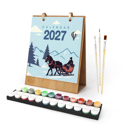Vintage Travel - 2027 Paint by Numbers Desk Calenda