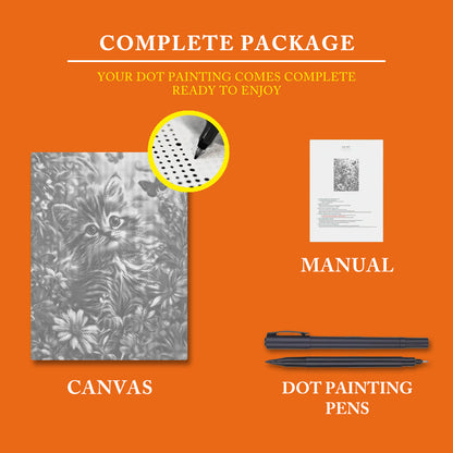 Garden Kitten - Dot Painting