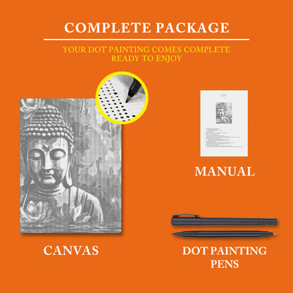 Buddha with Flower - Dot Painting