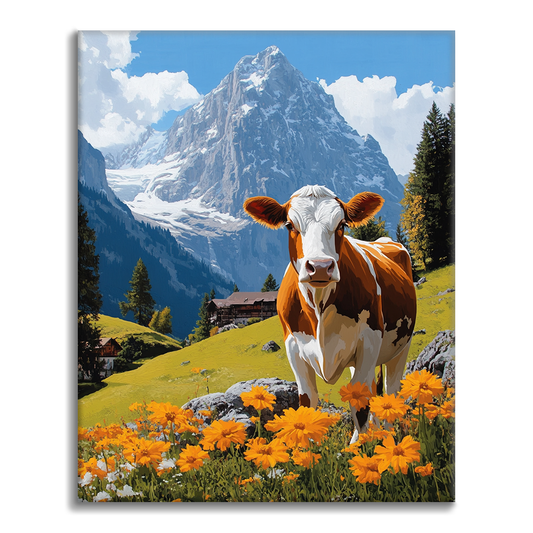 Swiss Diary Cow - Paint by Numbers