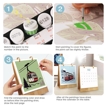 Vintage Travel - 2027 Paint by Numbers Desk Calenda