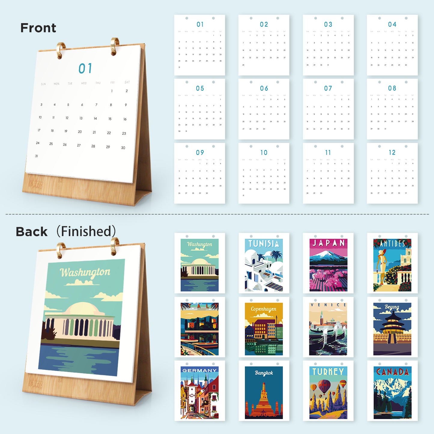 World Trip Edition - 2027 Paint by Numbers Desk Calenda