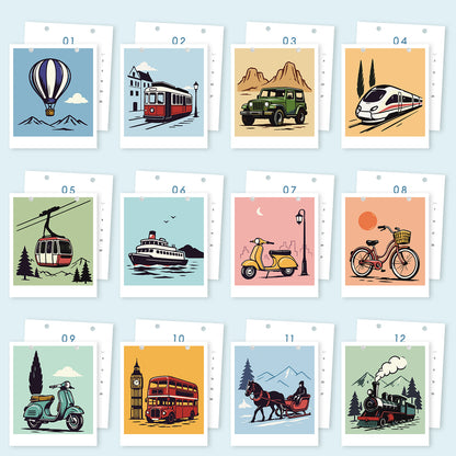 Vintage Travel - 2027 Paint by Numbers Desk Calenda