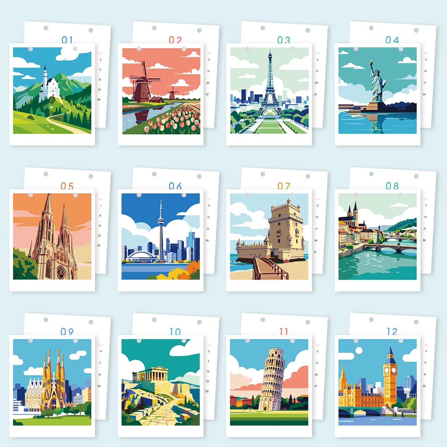 Travel Edition - 2027 Paint by Numbers Desk Calenda