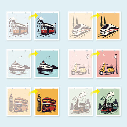 Vintage Travel - 2027 Paint by Numbers Desk Calenda