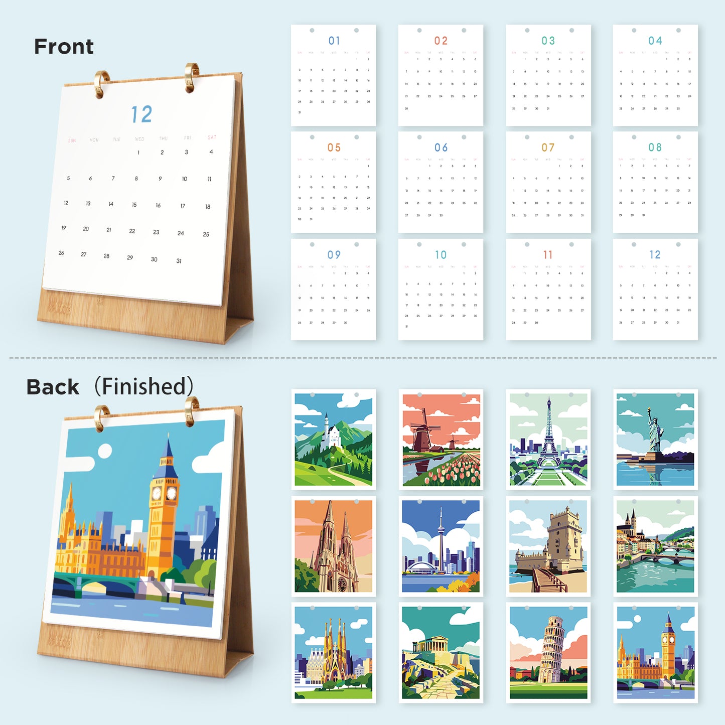 Travel Edition - 2027 Paint by Numbers Desk Calenda