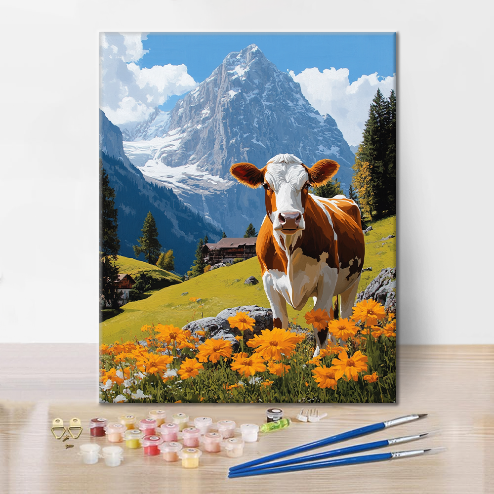 Swiss Diary Cow - Paint by Numbers