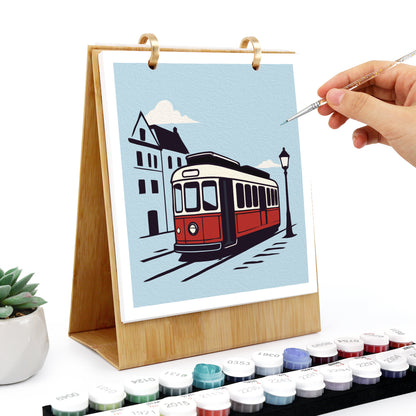 Vintage Travel - 2027 Paint by Numbers Desk Calenda