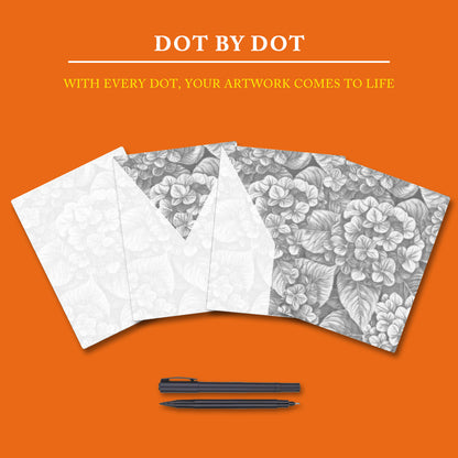 Hydrangeas in Groups - Dot Painting