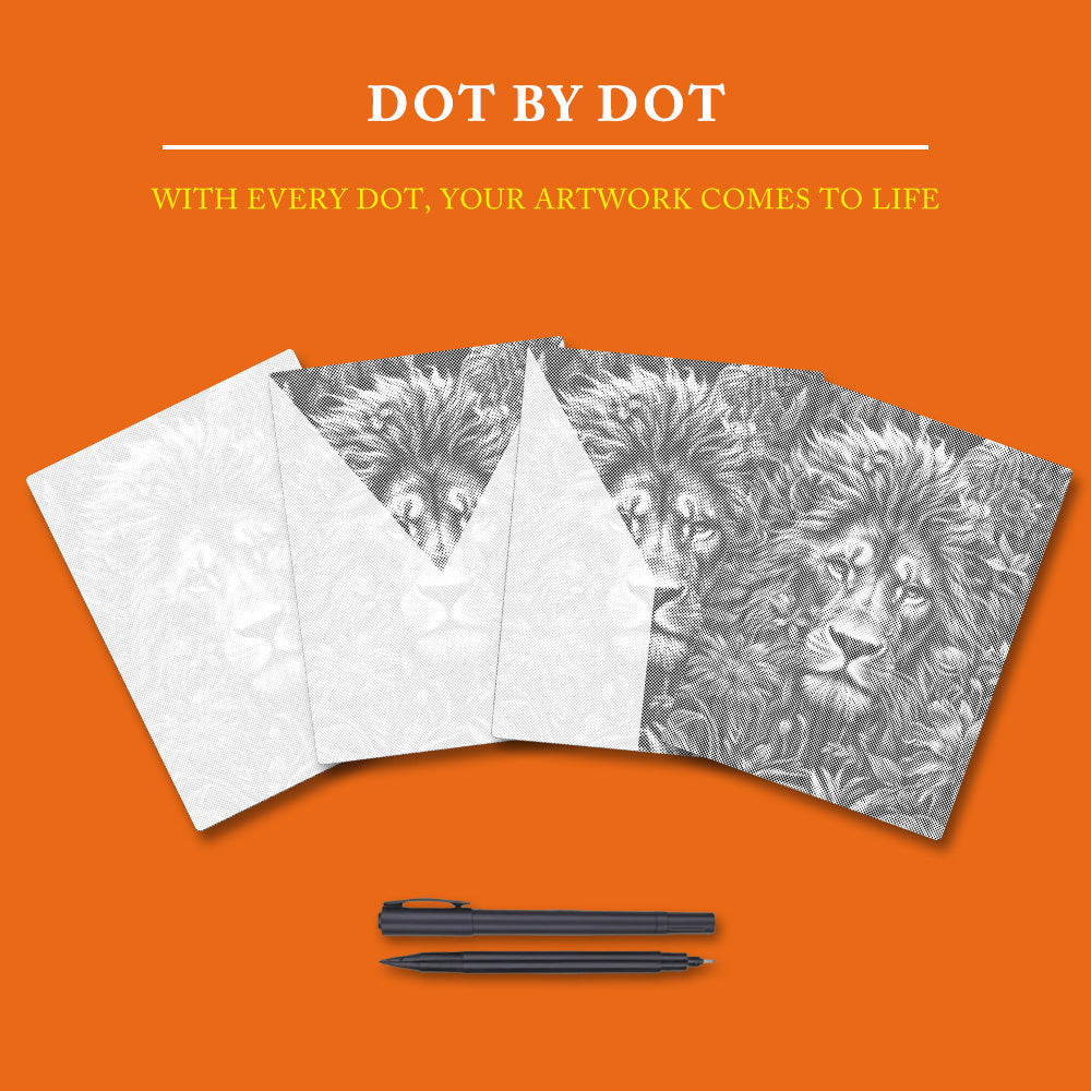 Foliage and Lion's Fury - Dot Painting