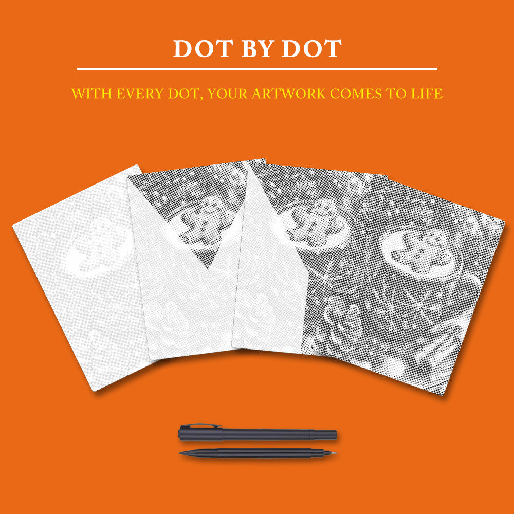 Gingerbread Man and Hot Tea - Dot Painting