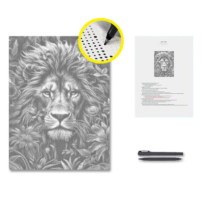 Foliage and Lion's Fury - Dot Painting