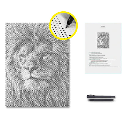 Giant African Lions - Dot Painting