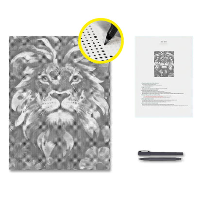 Lion with a Brave Heart - Dot Painting