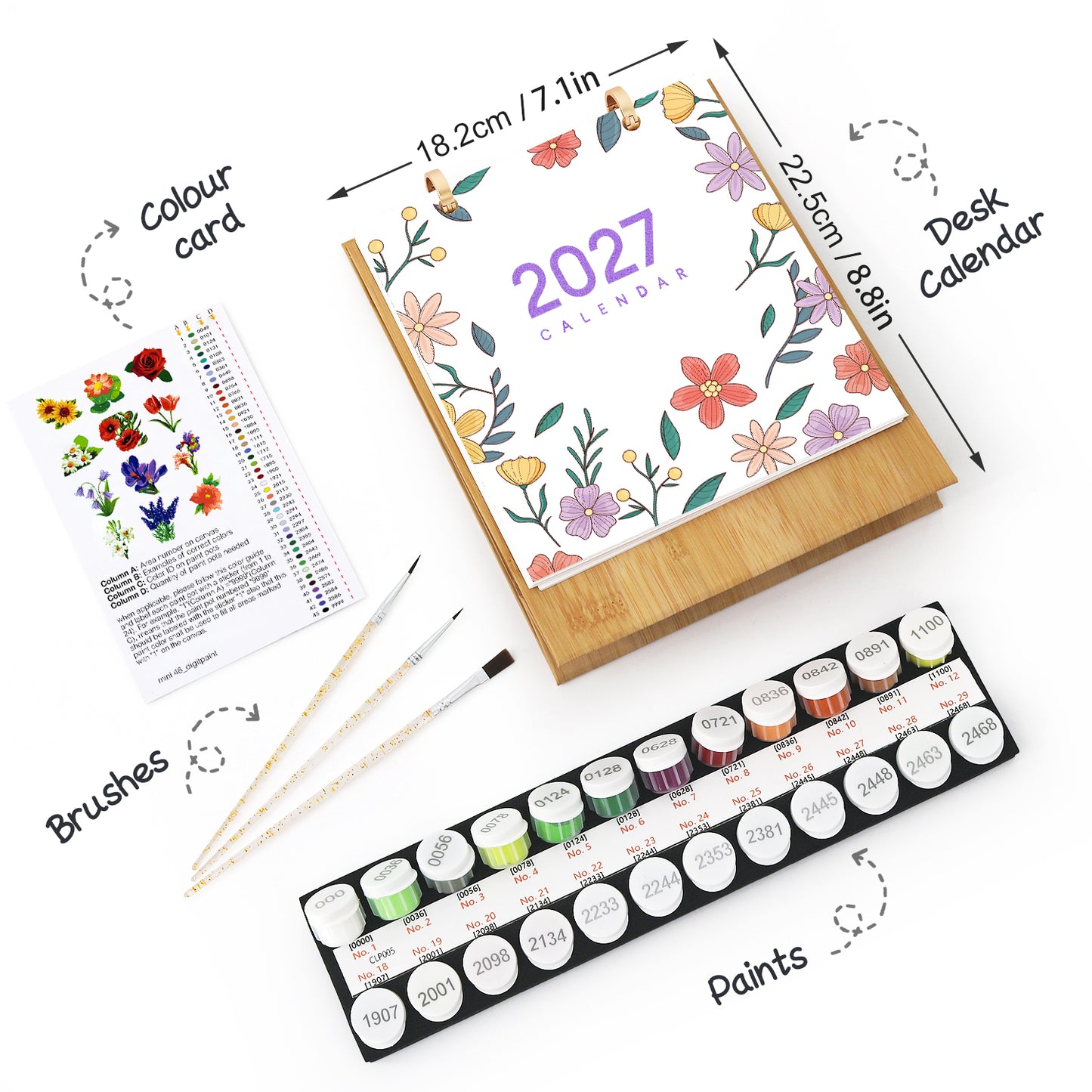 Flowers Edition - 2027 Paint by Numbers Desk Calenda